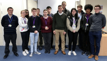 Huw Merriman debates with Bexhill 6th Form College students